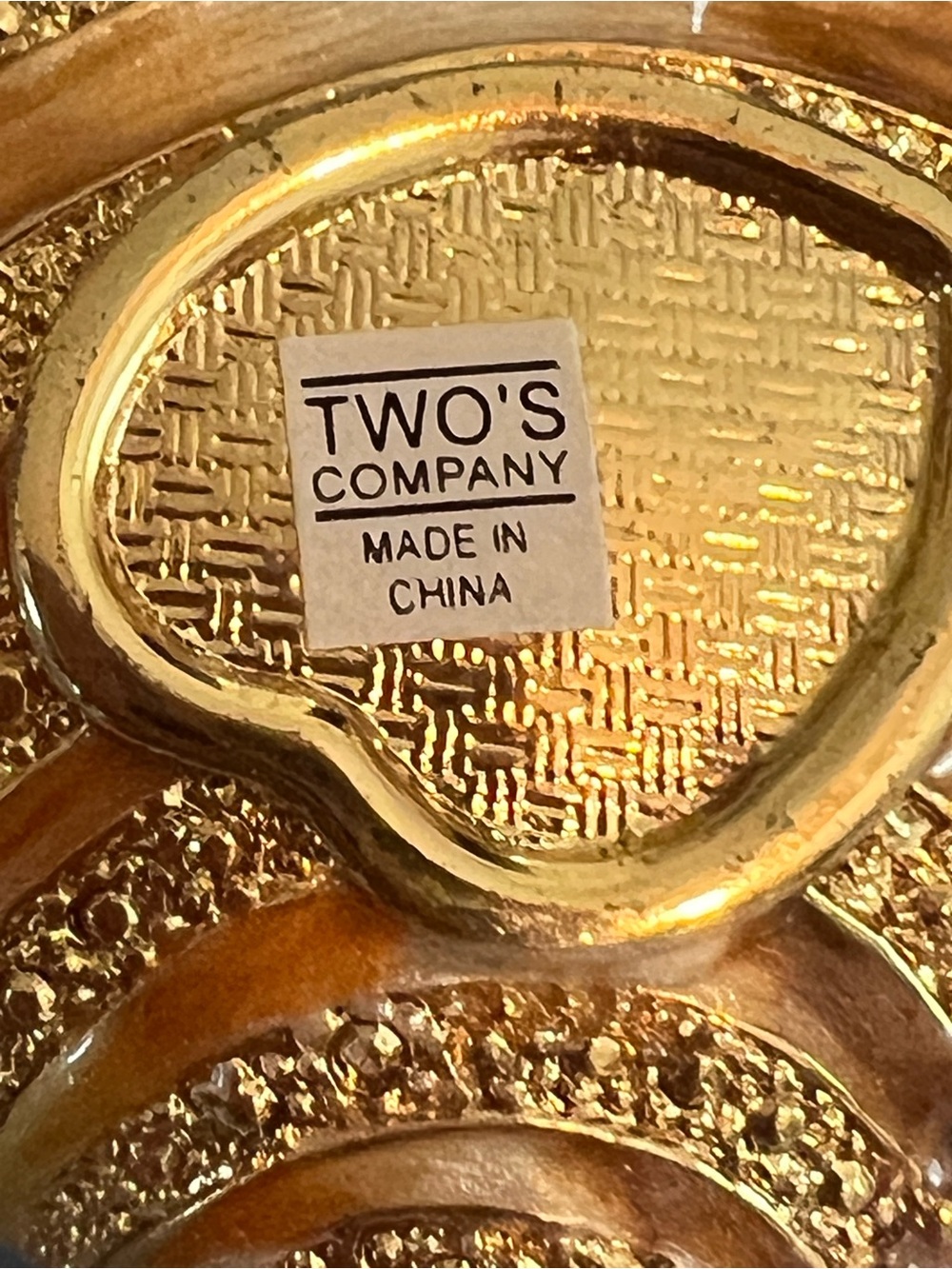 Two's Company Gold Crystal Shell Jewelry Box - Picture 5 of 7